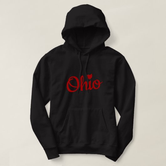 Niedlich Ohio Red Script OH Karte Liebe Zuhause Bu Hoodie (Design vorne)