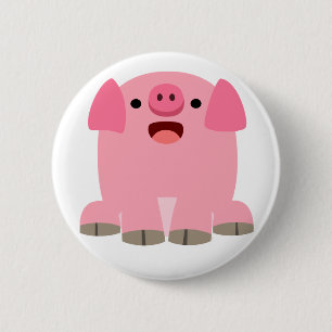 Niedlich Oinking Cartoon Pig Button Abzeichen