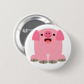 Niedlich Oinking Cartoon Pig Button Abzeichen (Vorne & Hinten)