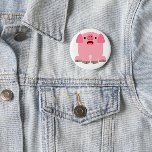 Niedlich Oinking Cartoon Pig Button Abzeichen (Beispiel)