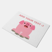 Niedlich Oinking Cartoon Pig Fußmatte (Schrägansicht)