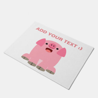 Niedlich Oinking Cartoon Pig Fußmatte