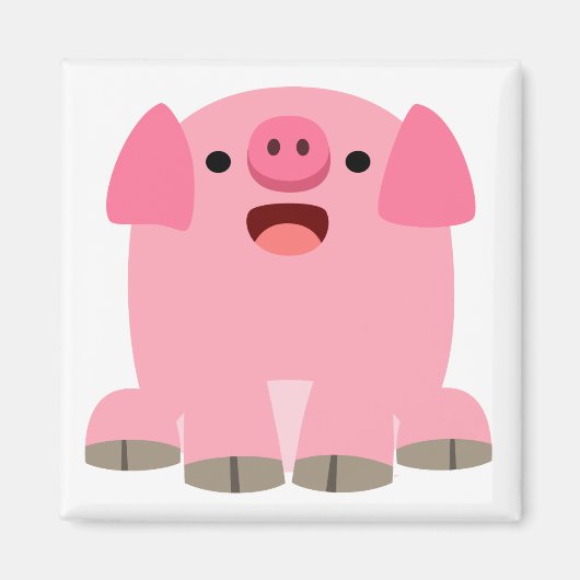 Niedlich Oinking Cartoon Pig Magnet (Vorne)