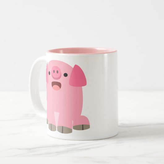 Niedlich Oinking Cartoon Tasse (Vorderseite Links)