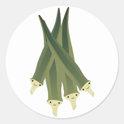 Niedlich Okra Runder Aufkleber (Vorderseite)