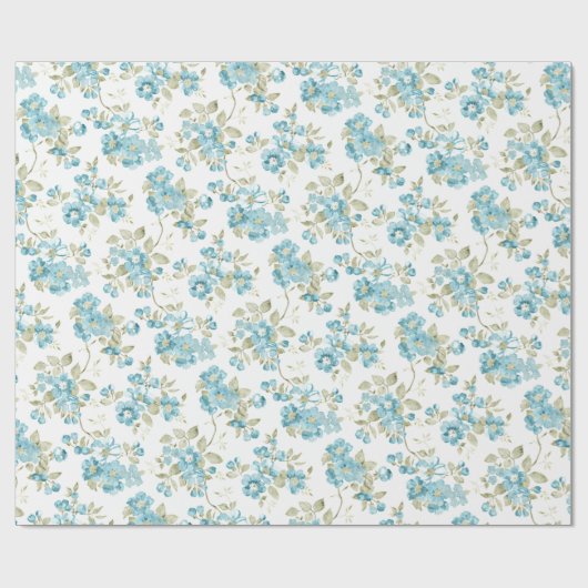 Niedlich Olive Green Aqua Türkis Flora Aqua Geschenkpapier (Flach)