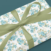 Niedlich Olive Green Aqua Türkis Flora Aqua Geschenkpapier