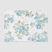 Niedlich Olive Green Aqua Türkis Flora Aqua Seidenpapier (Vorderseite)