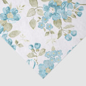 Niedlich Olive Green Aqua Türkis Flora Aqua Seidenpapier (Ausschnitt)