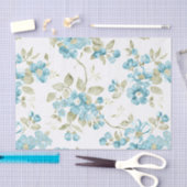 Niedlich Olive Green Aqua Türkis Flora Aqua Seidenpapier (Handwerk)