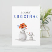 Niedlich Oma Snowman Frohe Weihnachten (Stehend Vorderseite)