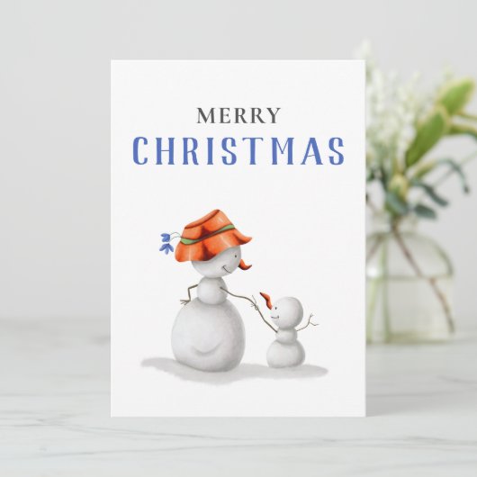 Niedlich Oma Snowman Frohe Weihnachten (Stehend Vorderseite)