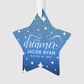 Niedlich Ombre Blue Glitzer Starry Tiny Dancer Bab Ornament (Vorderseite)