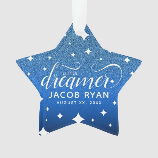 Niedlich Ombre Blue Glitzer Starry Tiny Dancer Bab Ornament (Vorderseite)