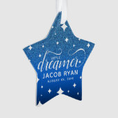 Niedlich Ombre Blue Glitzer Starry Tiny Dancer Bab Ornament (Vorderseite)