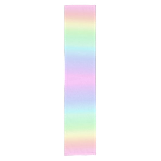 Niedlich Ombre Pastel Rainbow Gradient Party Kurzer Tischläufer (Vorderseite)