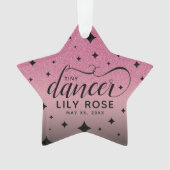 Niedlich Ombre Pink Glitzer Starry Tiny Dancer Bab Ornament (Vorderseite)