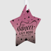 Niedlich Ombre Pink Glitzer Starry Tiny Dancer Bab Ornament (Vorderseite)