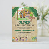 Niedlich One Happy Camper Geburtstag Einladung (Stehend Vorderseite)