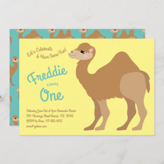 Niedlich One Hump Camel Kinder 1. Geburtstag Party Einladung