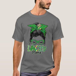 Niedlich One Lucky Mama Messy Bun Happy St Patrick T-Shirt