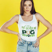 Niedlich One Lucky Mops Mama St. Patrick's Day Tank Top