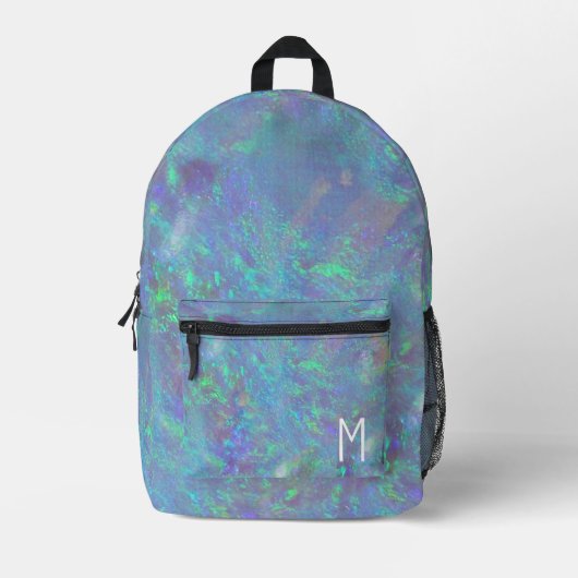 Niedlich Opal Iridescent Monogram Kid's Bedruckter Rucksack (Vorderseite)