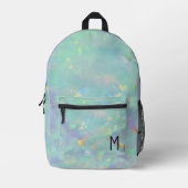 Niedlich Opal Iridescent Monogram Kid's Bedruckter Rucksack (Vorderseite)
