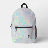 Niedlich Opal Iridescent Monogram Kid's Bedruckter Rucksack (Vorderseite)
