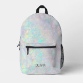 Niedlich Opal Iridescent Monogram Kid's Bedruckter Rucksack (Vorderseite)