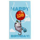 Niedlich Opossum Balloon Happy Birthday! Alter hin Kleine Geschenktüte (Rückseite)
