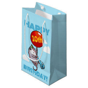 Niedlich Opossum Balloon Happy Birthday! Alter hin Kleine Geschenktüte