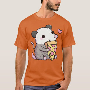Niedlich Opossum Eating Pepperoni Pizza T-Shirt