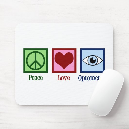Niedlich Optometriker Friedens-Liebe Optometrie Mousepad (Mit Mouse)