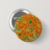 Niedlich orange abstrakte nahtlose Blume Keramik Button (Vorne & Hinten)