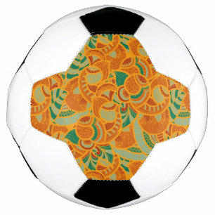 Niedlich orange abstrakte nahtlose Blume Keramik Fußball