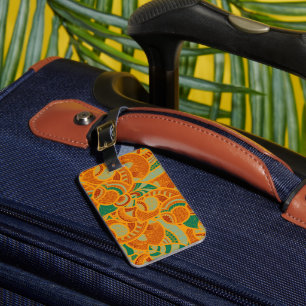 Niedlich orange abstrakte nahtlose Blume Keramik Gepäckanhänger