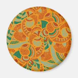 Niedlich orange abstrakte nahtlose Blume Keramik Magnet
