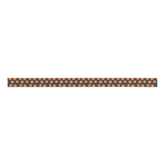 Niedlich Orange Black Polka Dot Halloween Ripsband (Vorderseite)