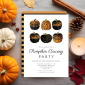 Niedlich Orange Black Pumpkin Carvelling Halloween Einladung
