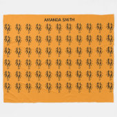 Niedlich Orange, Black Silhouette Festival Tänzer Fleecedecke (Vorderseite (Horizontal))