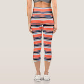 Niedlich-orange-blaue Streifen Capri Leggings (Rückseite)