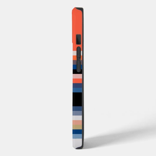 Niedlich-orange-blaue Streifen Case-Mate iPhone Hülle (Rückseite / Links)