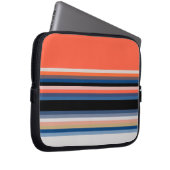 Niedlich-orange-blaue Streifen Laptopschutzhülle (Vorne Rechts)