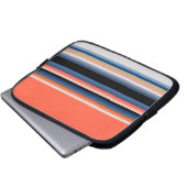 Niedlich-orange-blaue Streifen Laptopschutzhülle (Vorne Knopf)