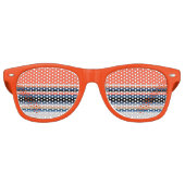 Niedlich-orange-blaue Streifen Partybrille (Vorderseite)
