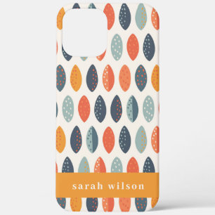 Niedlich Orange Blue Custom Leafy Botanical Patter Case-Mate iPhone Hülle