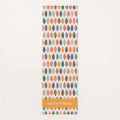 Niedlich Orange Blue Ochre Leafy Botanisches Muste Yogamatte (Vorderseite)