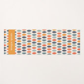 Niedlich Orange Blue Ochre Leafy Botanisches Muste Yogamatte (Vorderseite (Horizontal))