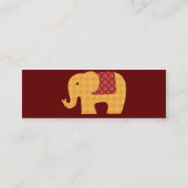 Niedlich Orange Blume Elephant on Red Mini Visitenkarte (Rückseite)
